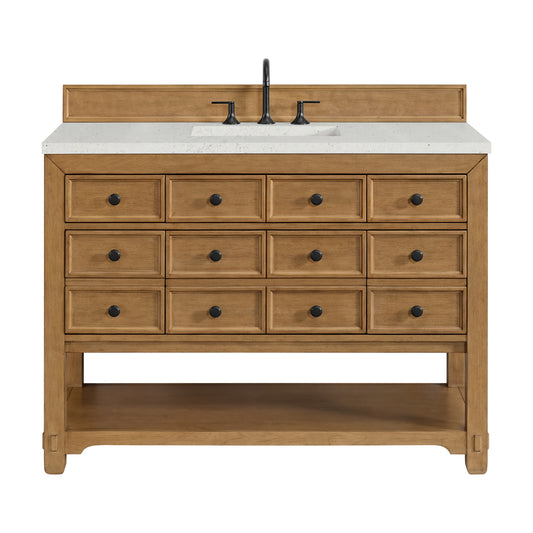 James Martin Vanities Malibu 48" Amber Birch Single Vanity With 3 cm Lime Delight Quartz Top
