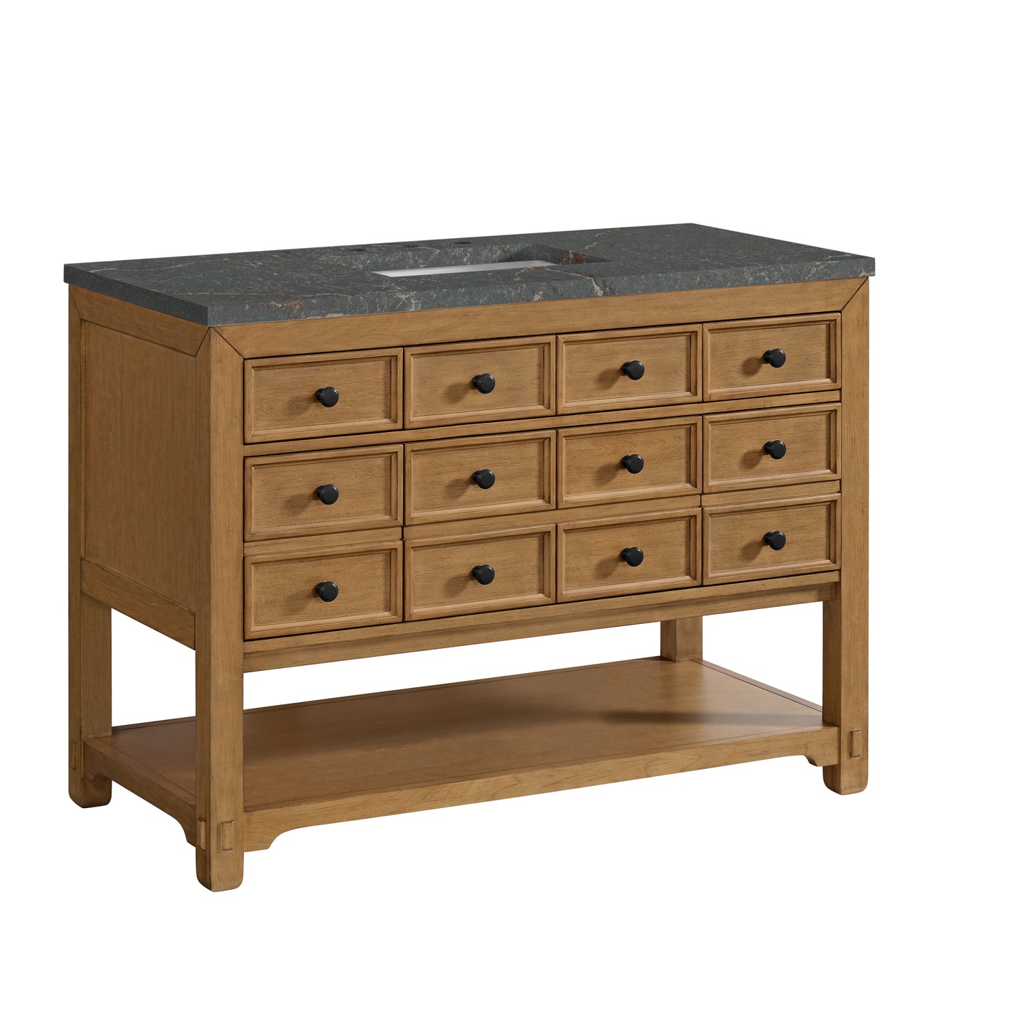 James Martin Vanities Malibu 48" Amber Birch Single Vanity With 3 cm Parisien Bleu Quartz Top