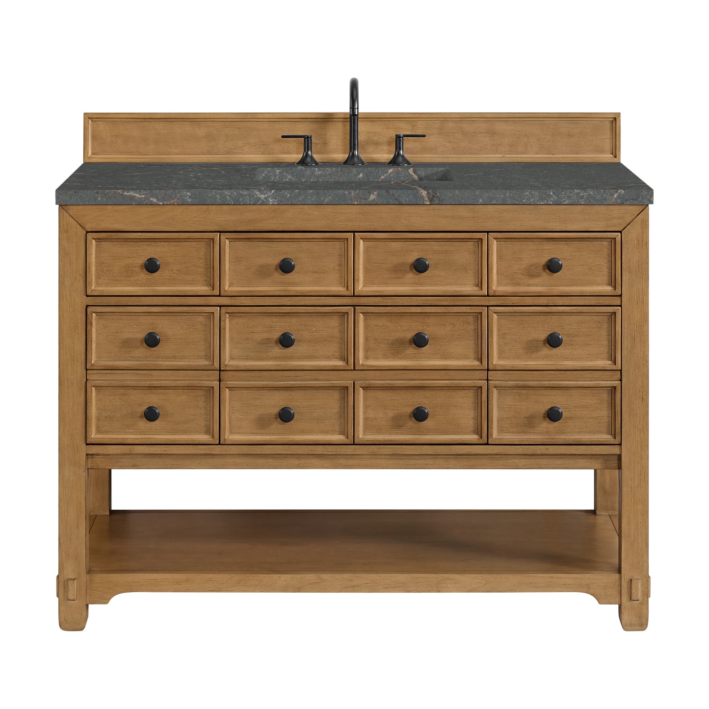 James Martin Vanities Malibu 48" Amber Birch Single Vanity With 3 cm Parisien Bleu Quartz Top