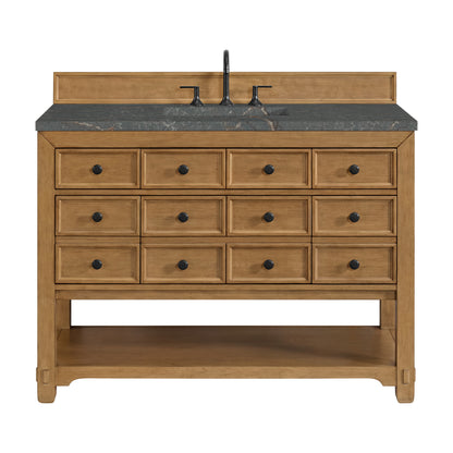 James Martin Vanities Malibu 48" Amber Birch Single Vanity With 3 cm Parisien Bleu Quartz Top