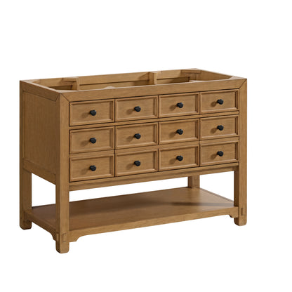 James Martin Vanities Malibu 48" Amber Birch Single Vanity With 3 cm White Zeus Quartz Top