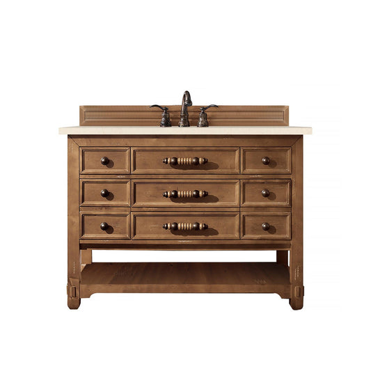 James Martin Vanities Malibu 48" Honey Alder Single Vanity With 3cm Eternal Marfil Quartz Top