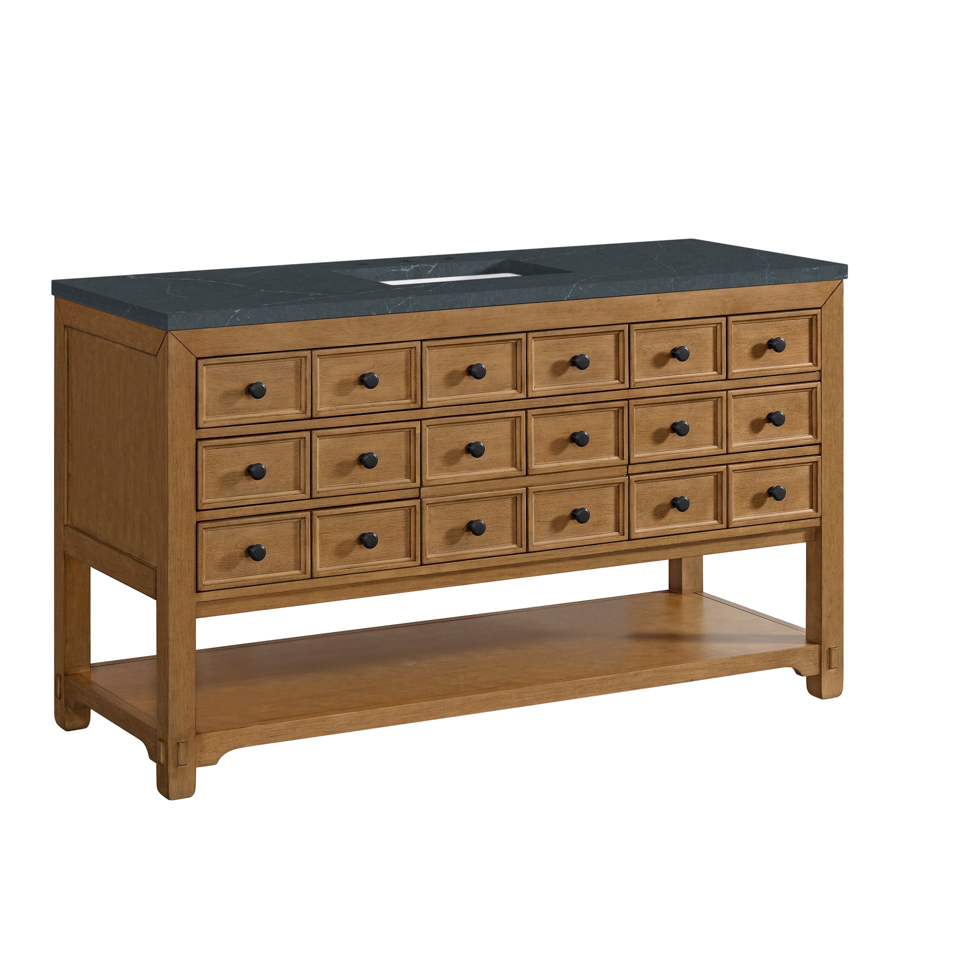 James Martin Vanities Malibu 60" Amber Birch Single Vanity With 3 cm Charcoal Soapstone Top