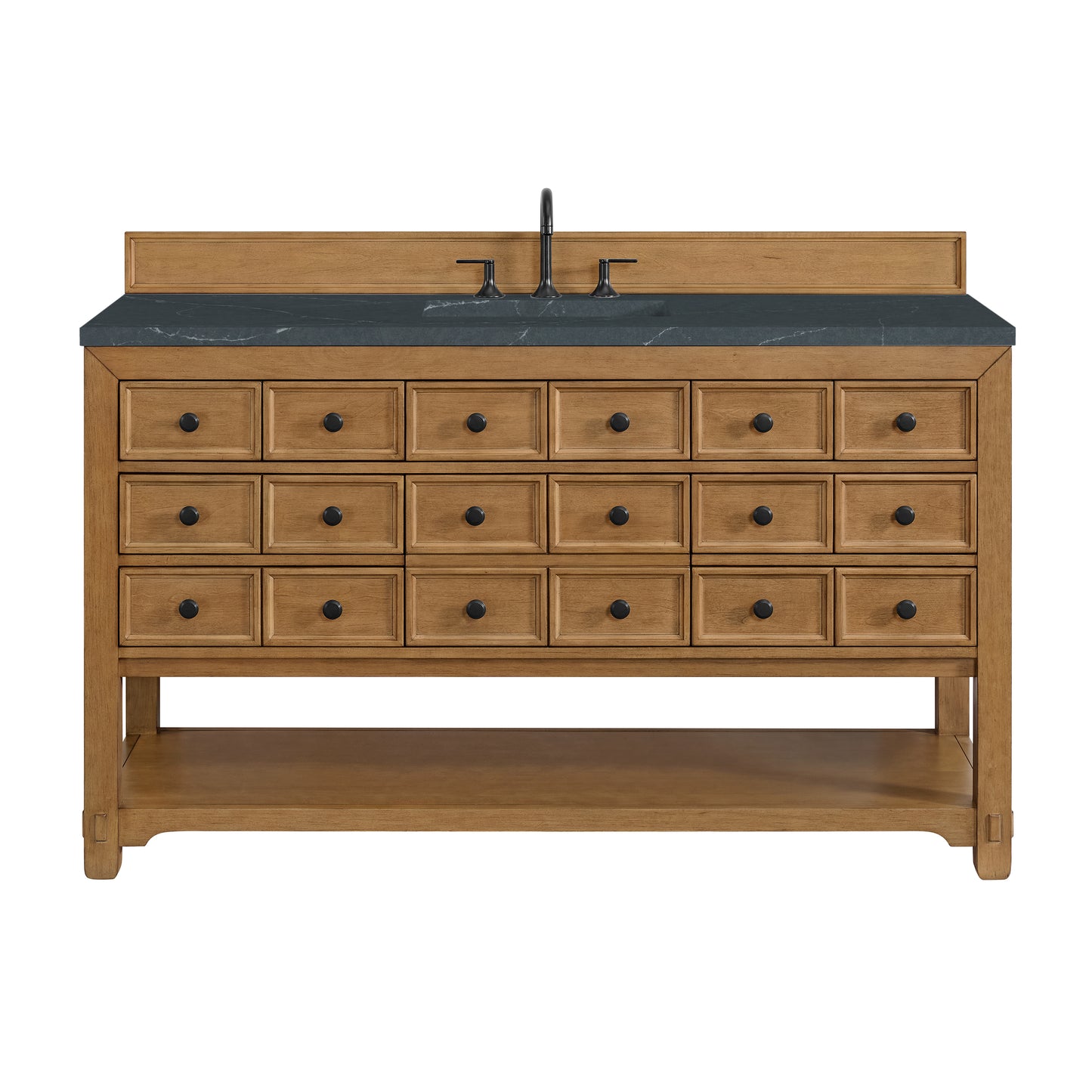 James Martin Vanities Malibu 60" Amber Birch Single Vanity With 3 cm Charcoal Soapstone Top