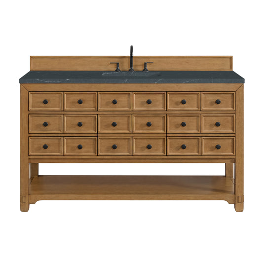 James Martin Vanities Malibu 60" Amber Birch Single Vanity With 3 cm Charcoal Soapstone Top