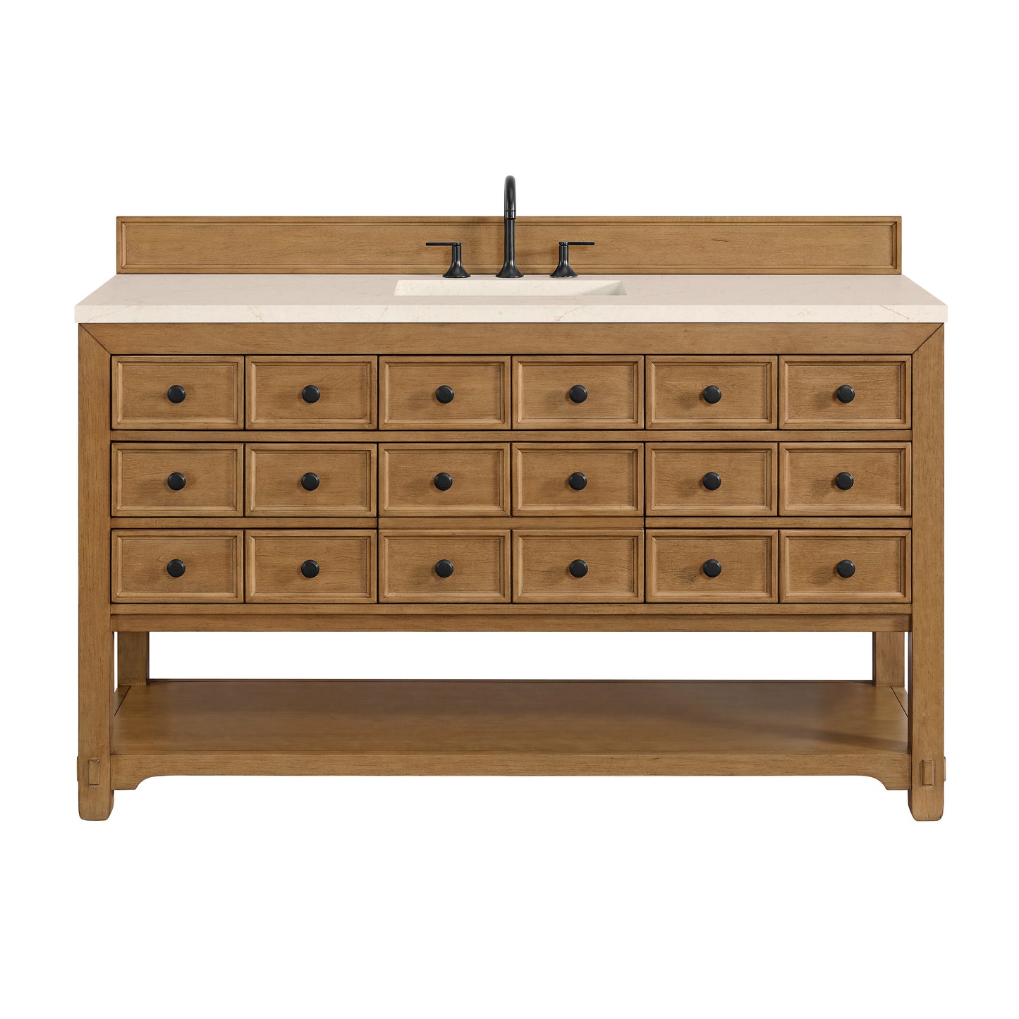 James Martin Vanities Malibu 60" Amber Birch Single Vanity With 3 cm Eternal Marfil Top