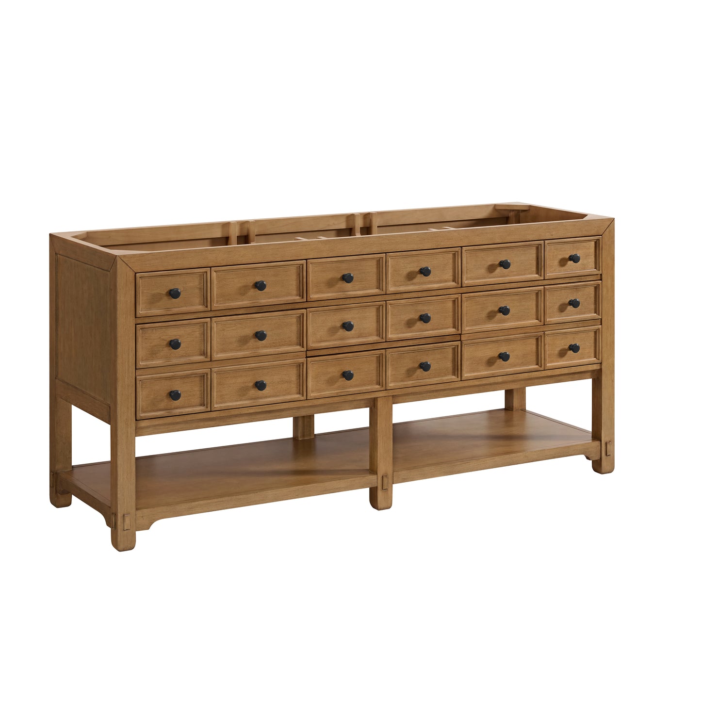 James Martin Vanities Malibu 72" Amber Birch Double Vanity With 3 cm Ethereal Noctis Top