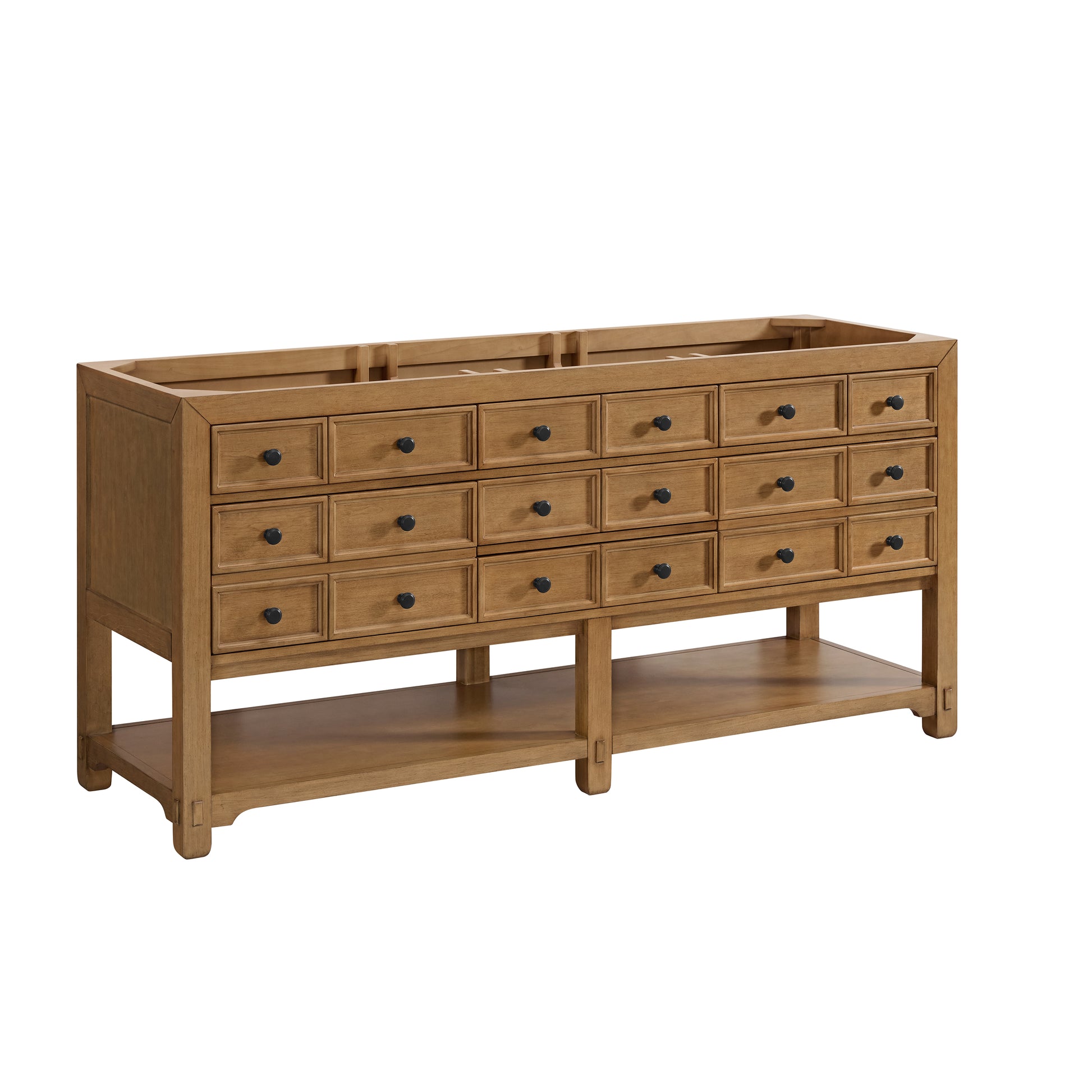 James Martin Vanities Malibu 72" Amber Birch Double Vanity With 3 cm Lime Delight Top