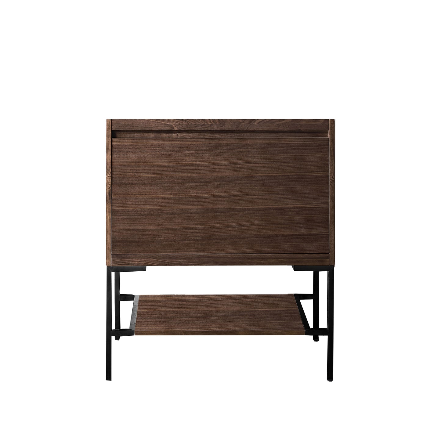 James Martin Vanities Mantova 31.5" Mid-Century Walnut and Matte Black Base Single Vanity Cabinet