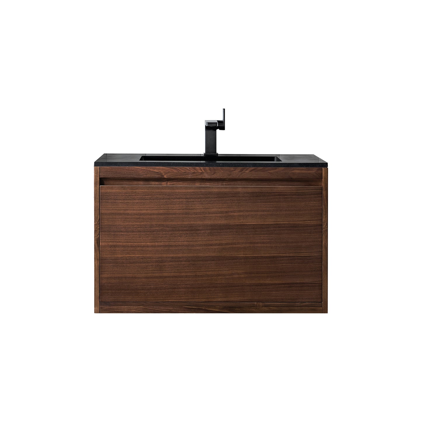 James Martin Vanities Mantova 35.4" Mid-Century Walnut Single Vanity With Charcoal Black Composite Stone Top