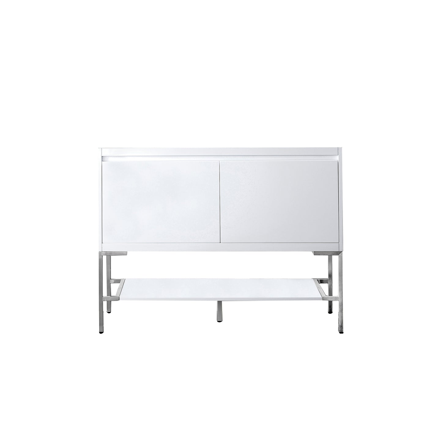 James Martin Vanities Mantova 47.3" Glossy White and Brushed Nickel Base Single Vanity Cabinet