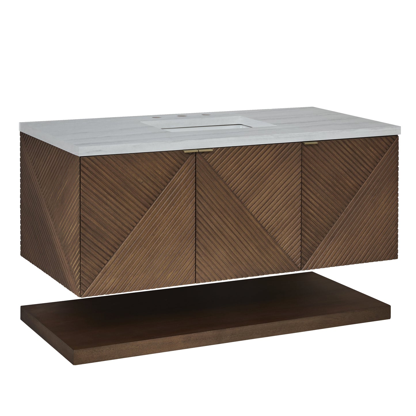 James Martin Vanities Marcello 48" Chestnut Single Vanity With 3 cm Arctic Fall Solid Surface Top