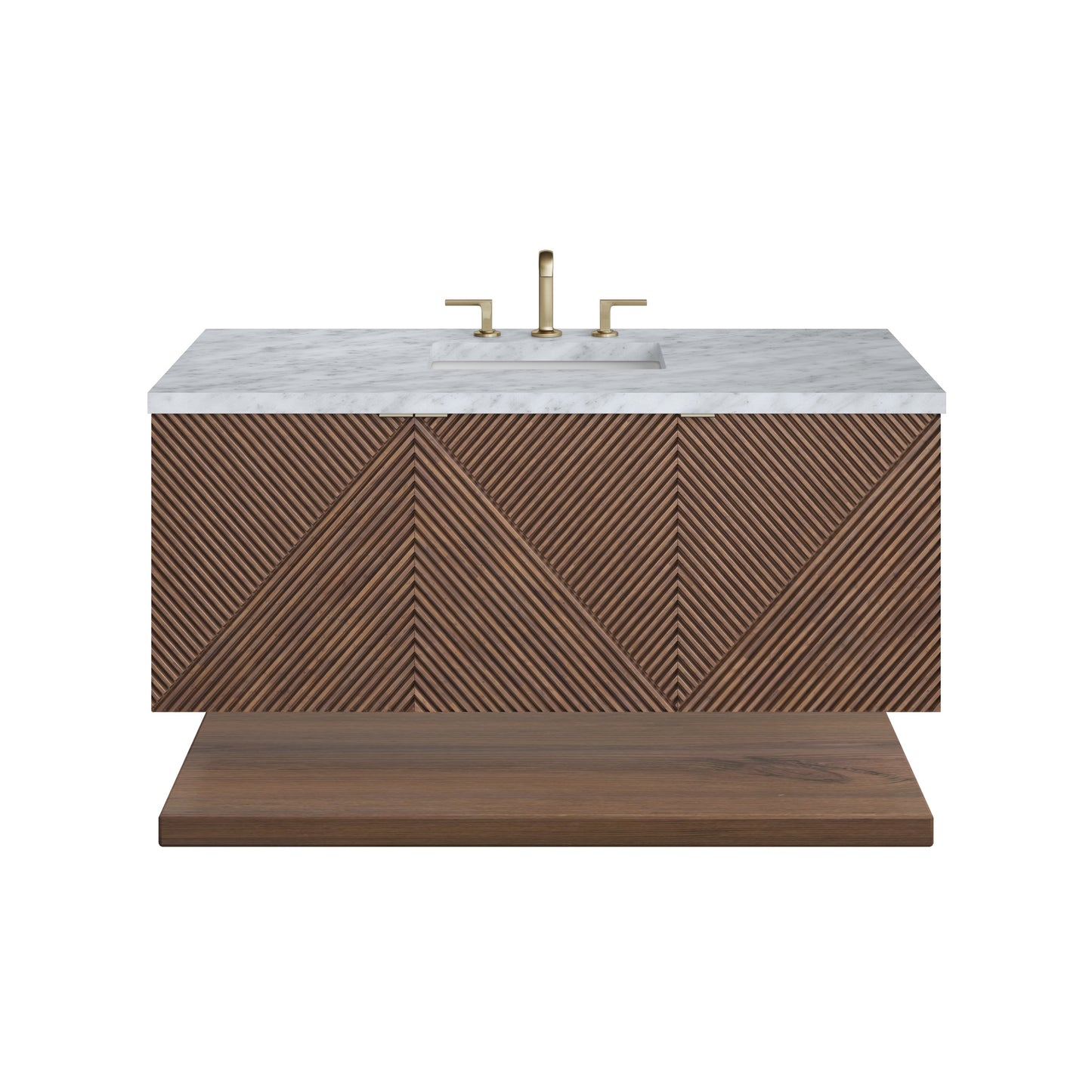 James Martin Vanities Marcello 48" Chestnut Single Vanity With 3 cm Carrara White Marble Top