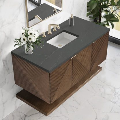 James Martin Vanities Marcello 48" Chestnut Single Vanity With 3 cm Charcoal Soapstone Quartz Top