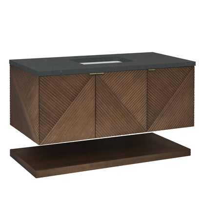 James Martin Vanities Marcello 48" Chestnut Single Vanity With 3 cm Charcoal Soapstone Quartz Top