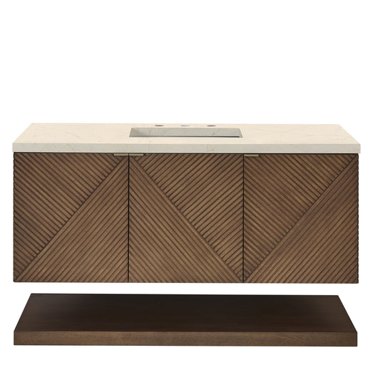 James Martin Vanities Marcello 48" Chestnut Single Vanity With 3 cm Eternal Marfil Quartz Top