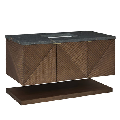 James Martin Vanities Marcello 48" Chestnut Single Vanity With 3 cm Parisien Bleu Quartz Top