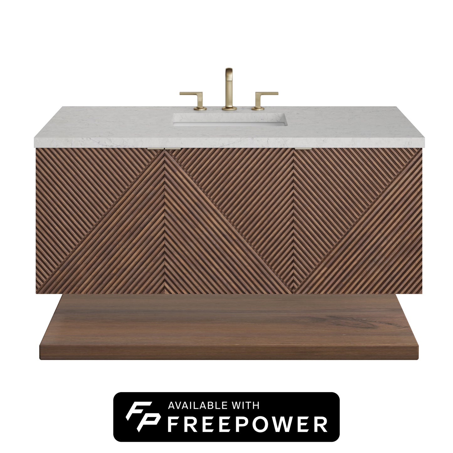 James Martin Vanities Marcello 48" Chestnut Single Vanity With 3cm Eternal Jasmine Pearl Silestone Top With FreePower Wireless Charger