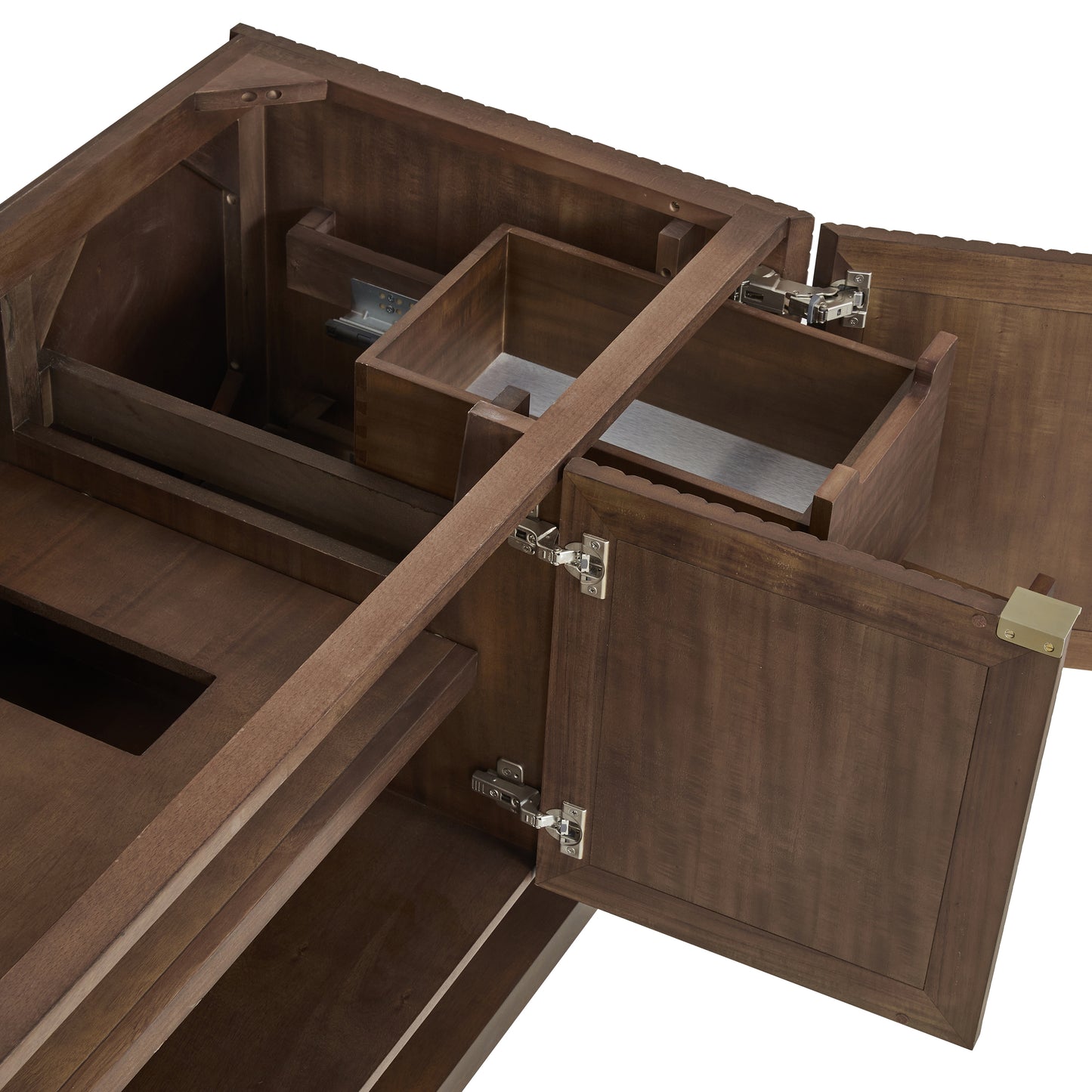 James Martin Vanities Marcello 48" Chestnut Single Vanity With 3cm Victorian Silver Silestone Top With FreePower Wireless Charger