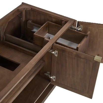 James Martin Vanities Marcello 48" Chestnut Single Vanity With 3cm Victorian Silver Silestone Top With FreePower Wireless Charger