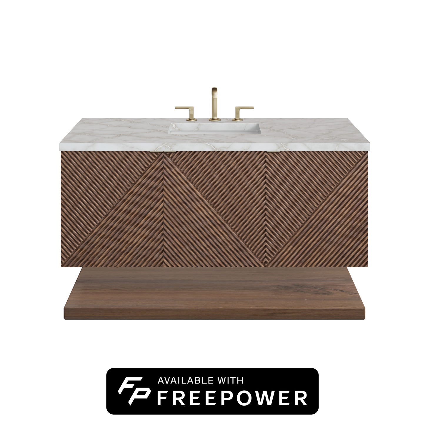 James Martin Vanities Marcello 48" Chestnut Single Vanity With 3cm Victorian Silver Silestone Top With FreePower Wireless Charger