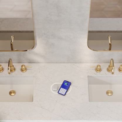 James Martin Vanities Marcello 72" Chestnut Double Vanity With 3 cm Eternal Jasmine Pearl Top and FreePower Wireless Charger