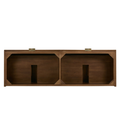 James Martin Vanities Marcello 72" Chestnut Double Vanity With 3 cm Eternal Jasmine Pearl Top and FreePower Wireless Charger