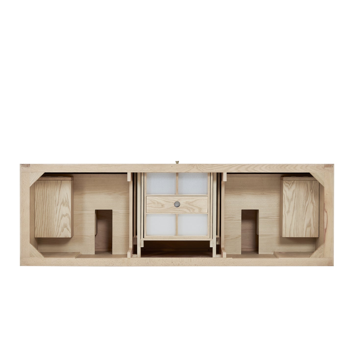 James Martin Vanities Marigot 72" Sunwashed Oak Double Vanity With 3cm Ethereal Noctis Silestone Top With FreePower Wireless Charger