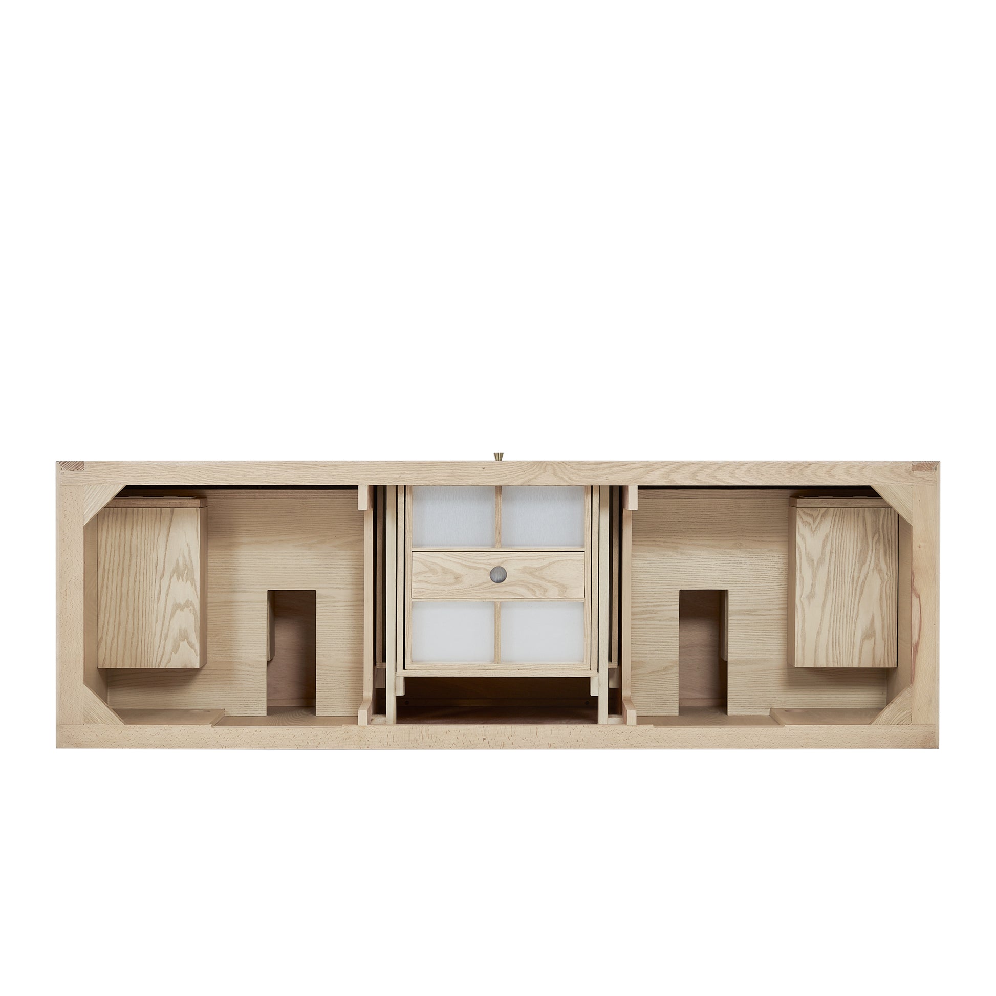 James Martin Vanities Marigot 72" Sunwashed Oak Double Vanity With 3cm Ethereal Noctis Silestone Top With FreePower Wireless Charger