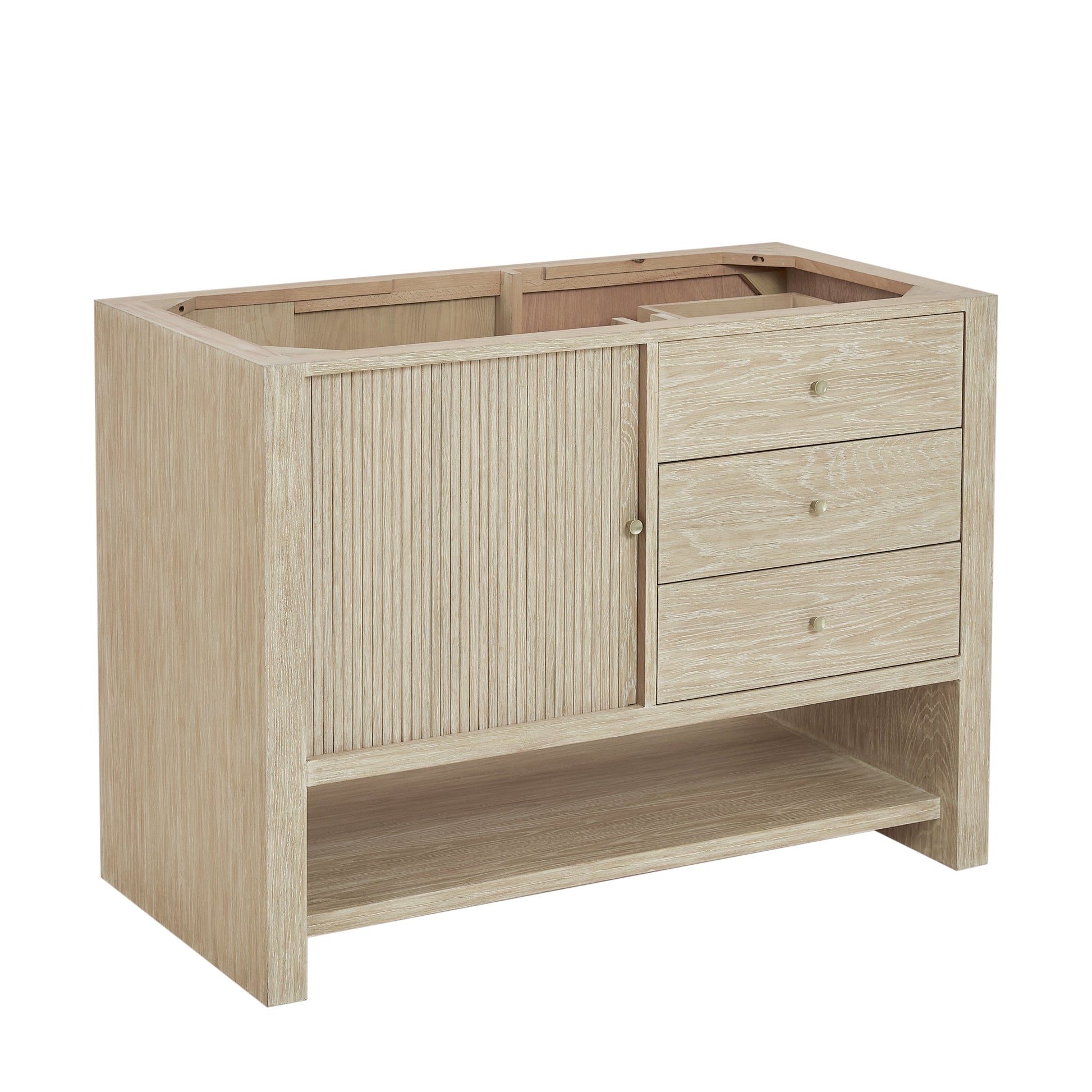 James Martin Vanities Marigot Single 48" Sunwashed Oak Single Vanity With 3 cm Arctic Fall Solid Surface Top