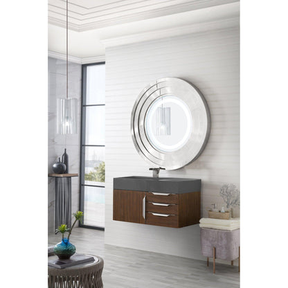 James Martin Vanities Mercer Island 36" Coffee Oak Single Vanity With Dusk Grey Glossy Composite Top