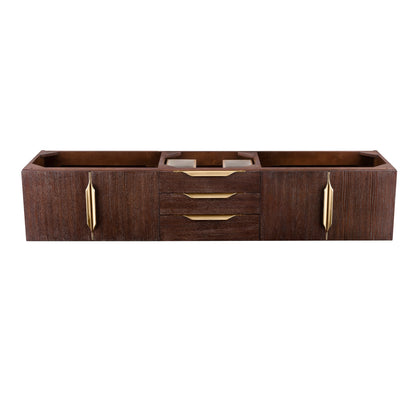 James Martin Vanities Mercer Island 72" Coffee Oak, Radiant Gold Double Vanity