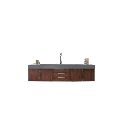 James Martin Vanities Mercer Island 72" Coffee Oak Single Vanity With Dusk Grey Glossy Composite Top