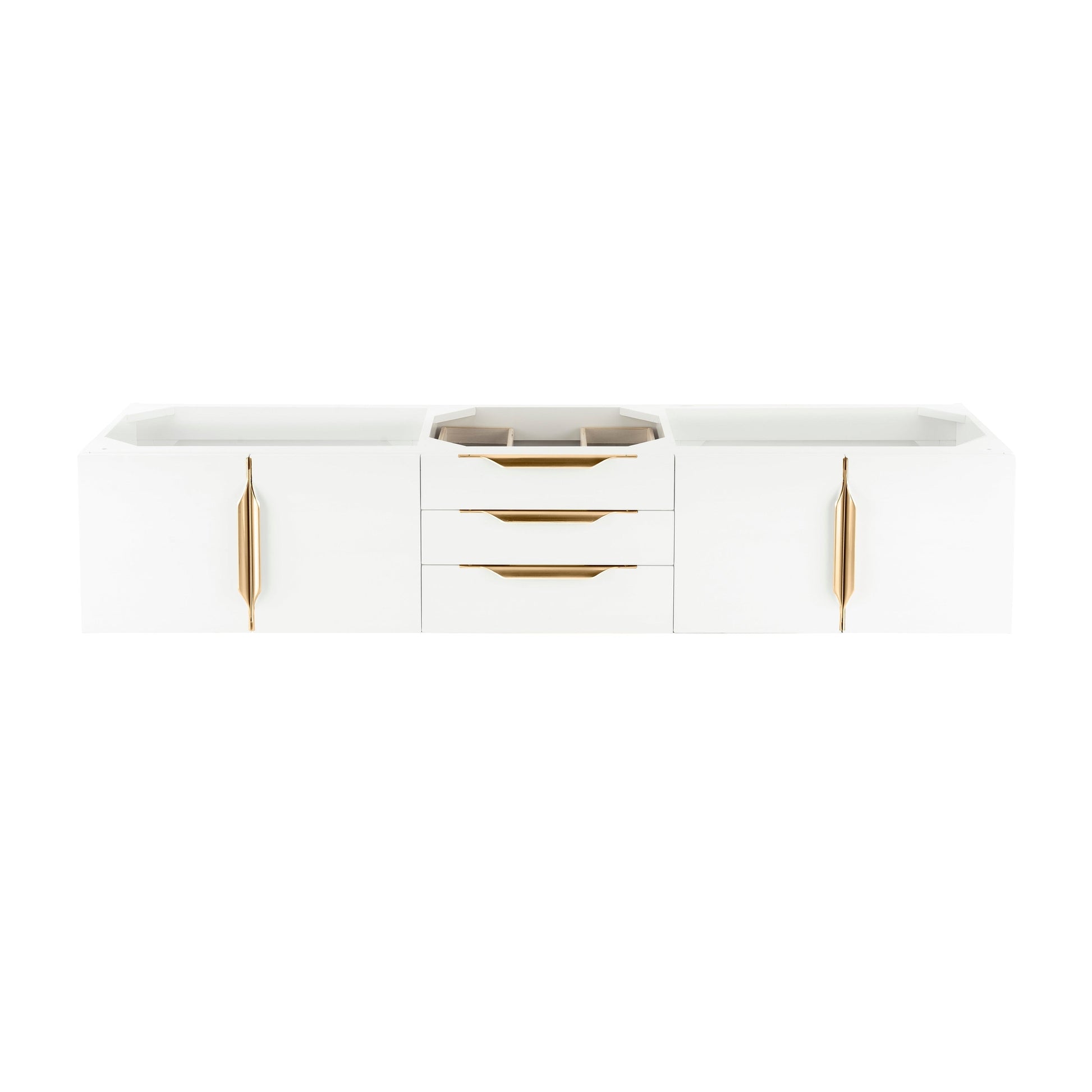 James Martin Vanities Mercer Island 72" Glossy White, Radiant Gold Single Vanity