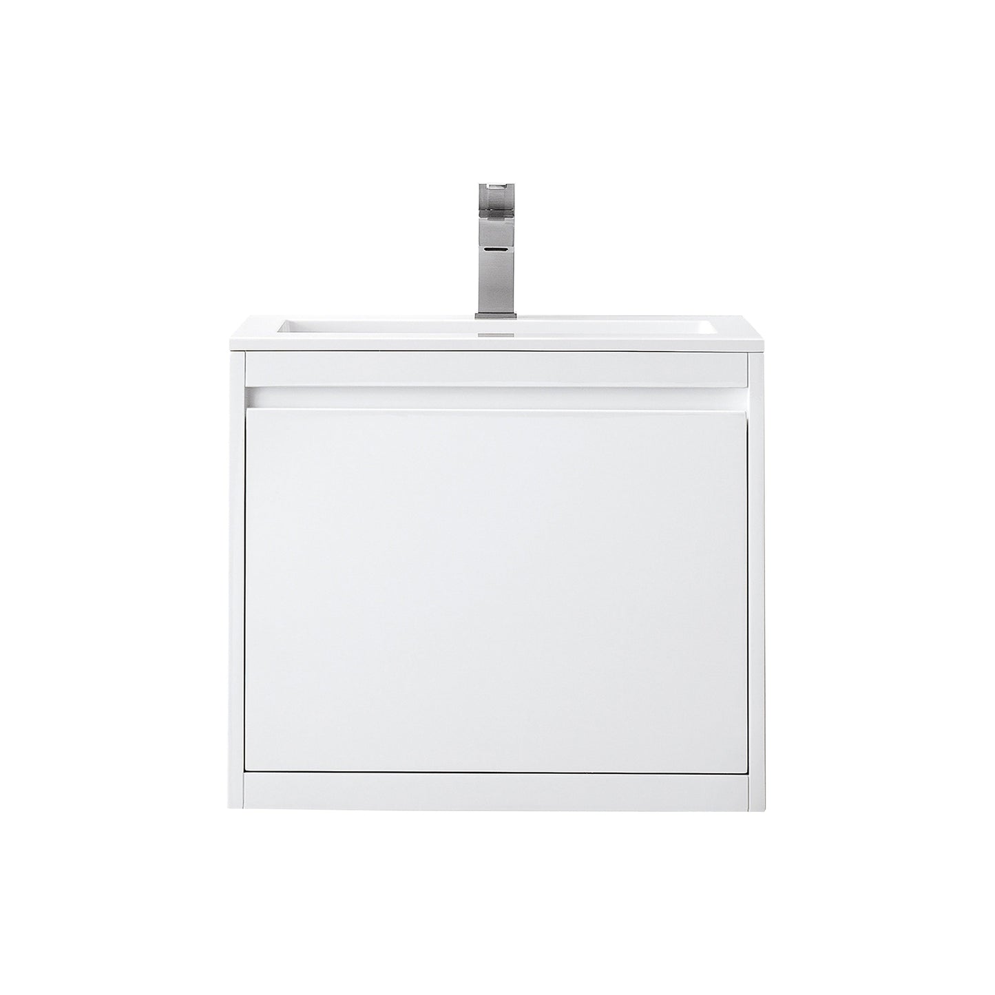 James Martin Vanities Milan 23.6" Glossy White Single Vanity Cabinet With Glossy White Composite Top