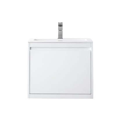 James Martin Vanities Milan 23.6" Glossy White Single Vanity Cabinet With Glossy White Composite Top