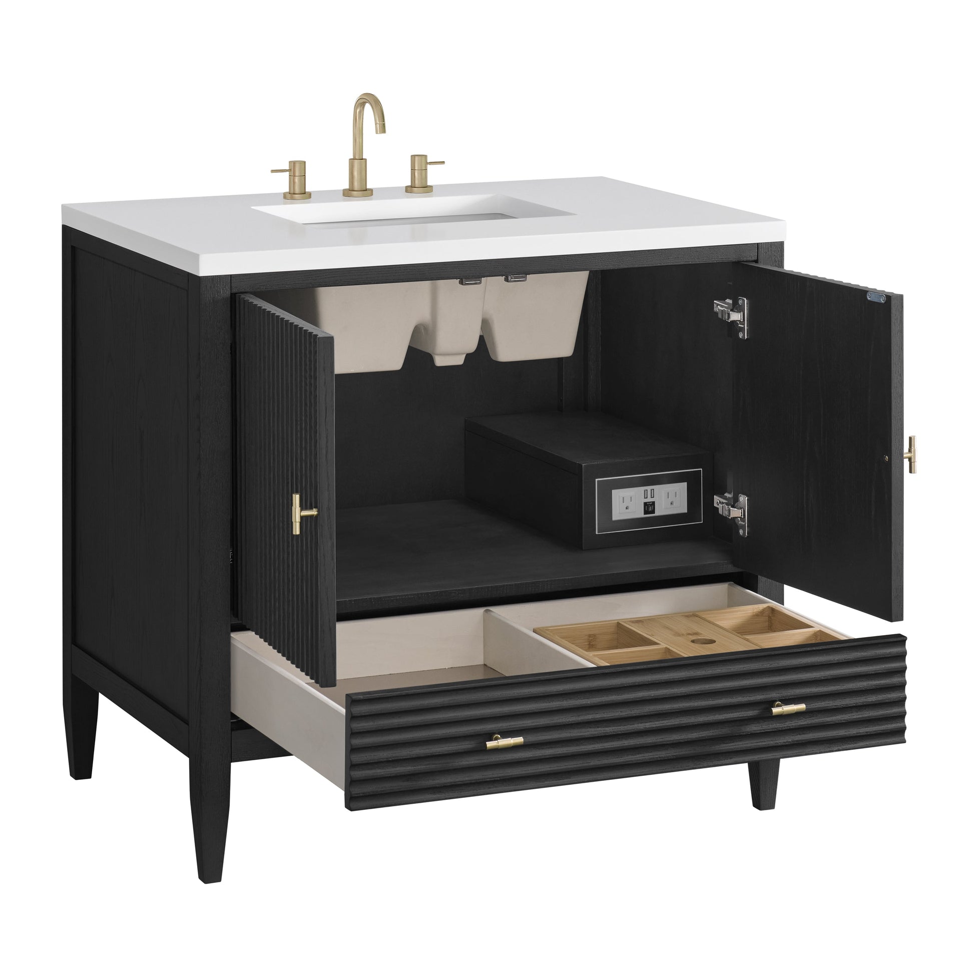 James Martin Vanities Myrrin 36" Carbon Oak Vanity