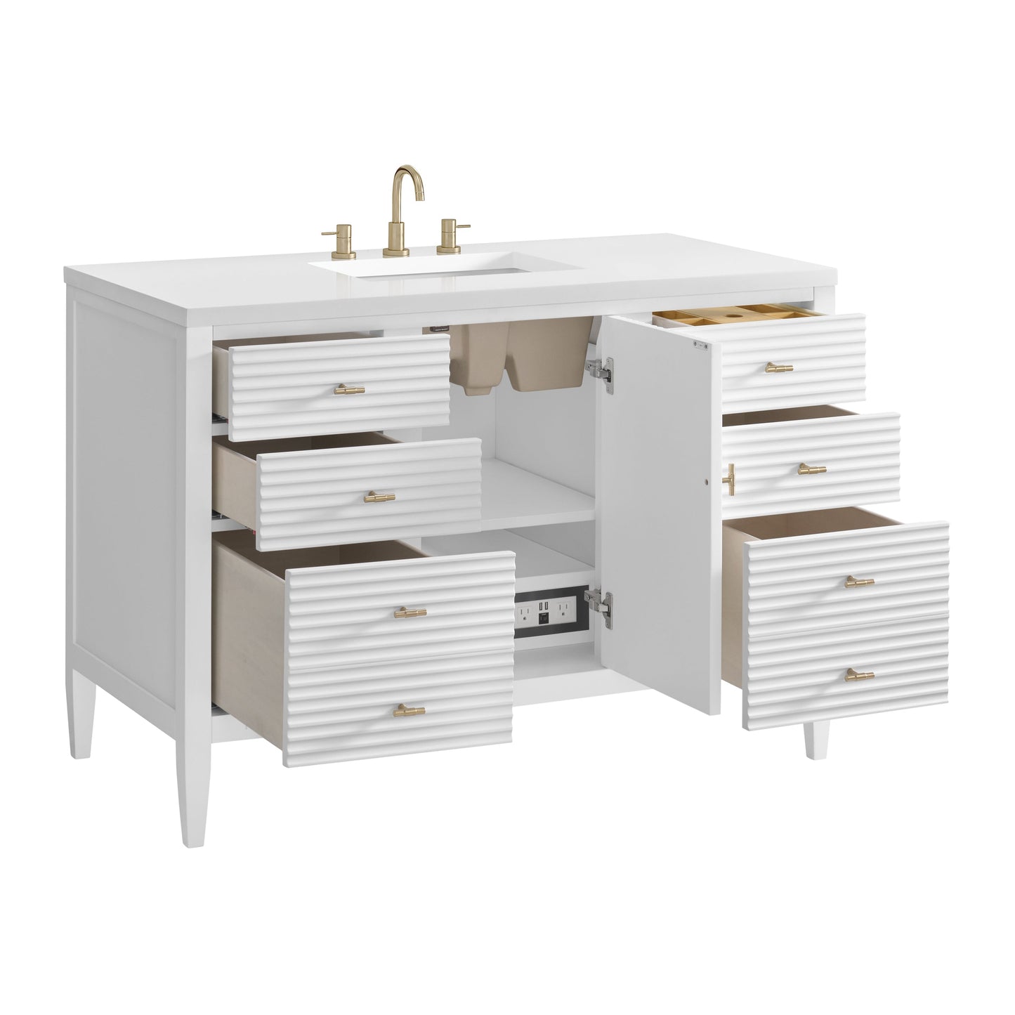 James Martin Vanities Myrrin 48" Bright White Vanity