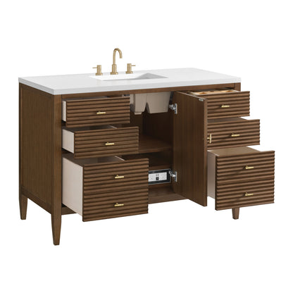 James Martin Vanities Myrrin 48" Mid Century Walnut Vanity