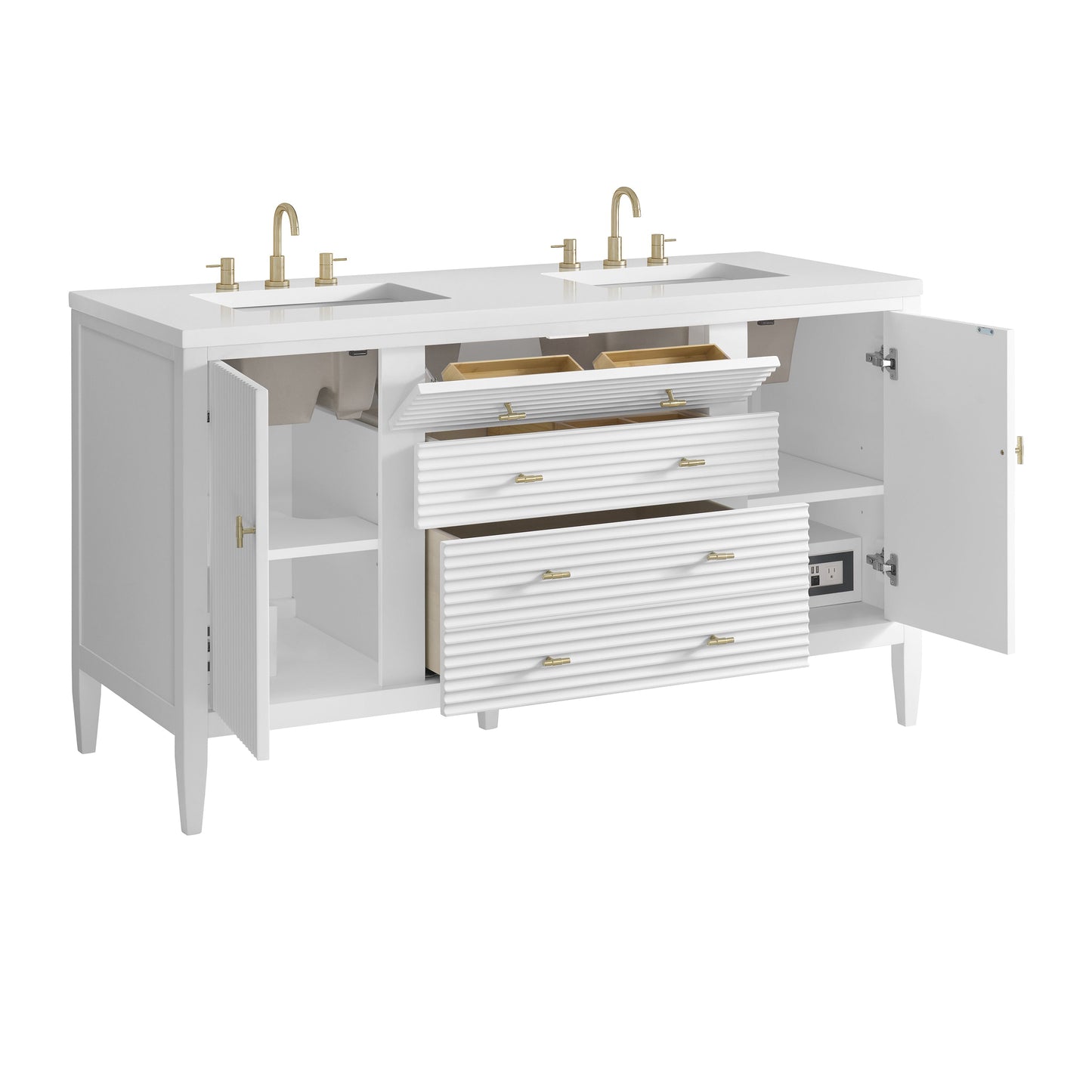 James Martin Vanities Myrrin 60" Bright White Double Vanity