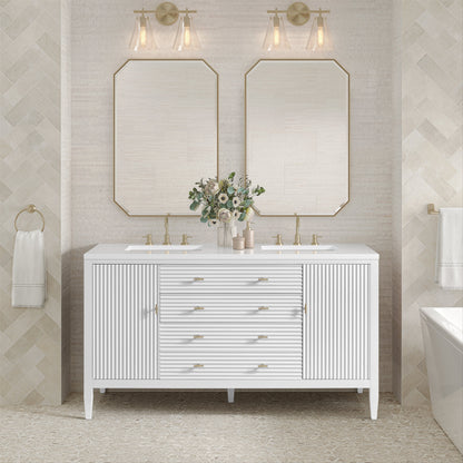 James Martin Vanities Myrrin 60" Bright White Double Vanity