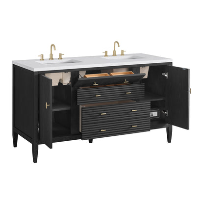 James Martin Vanities Myrrin 60" Carbon Oak Double Vanity