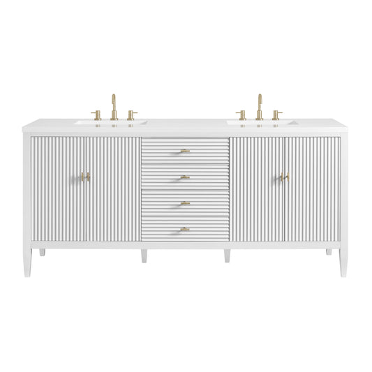 James Martin Vanities Myrrin 72" Bright White Vanity