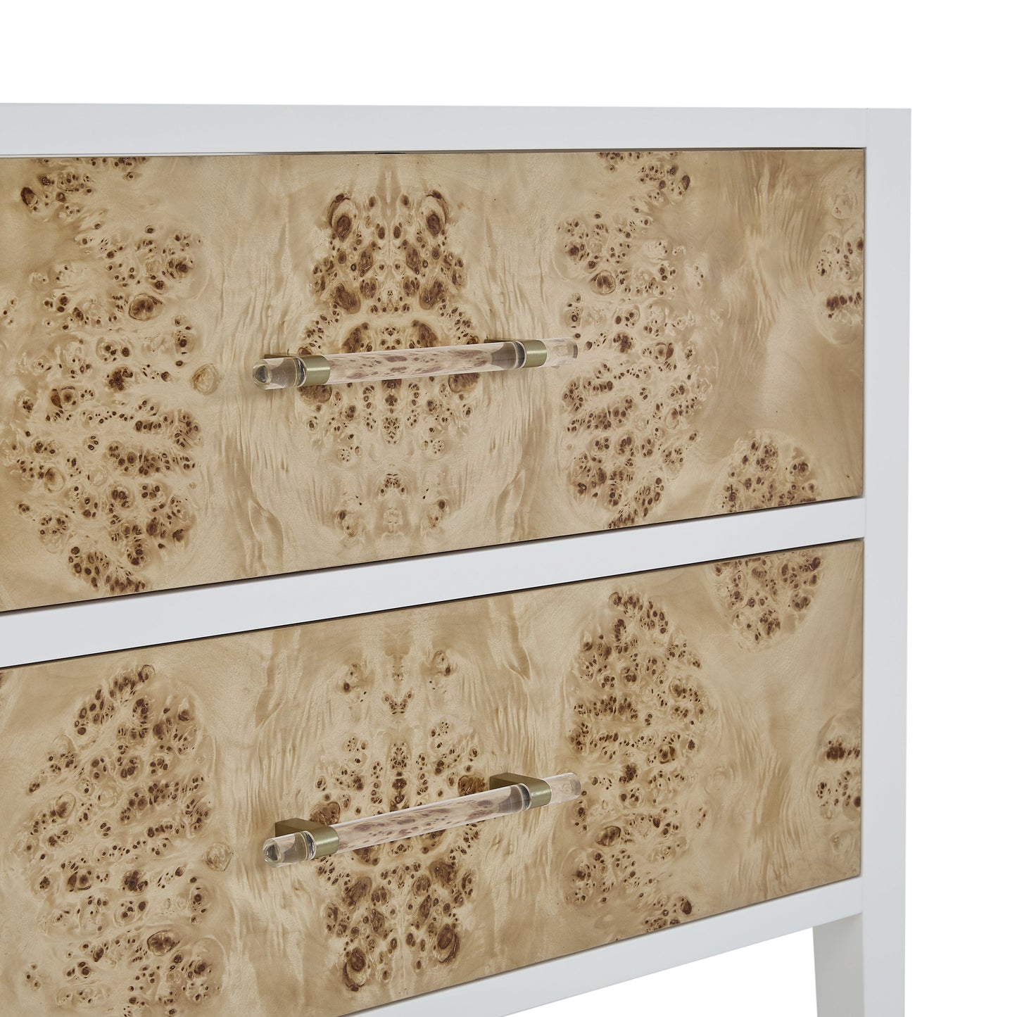 James Martin Vanities Olena 36" Light Mappa Burl and Polished White Single Vanity