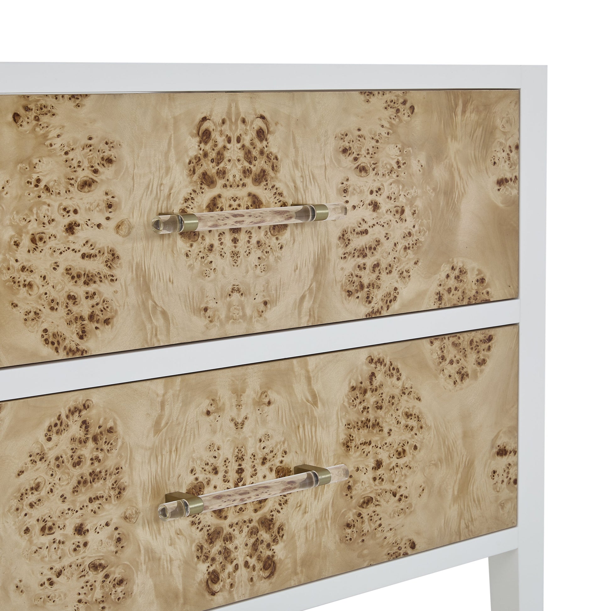 James Martin Vanities Olena 36" Light Mappa Burl and Polished White Single Vanity