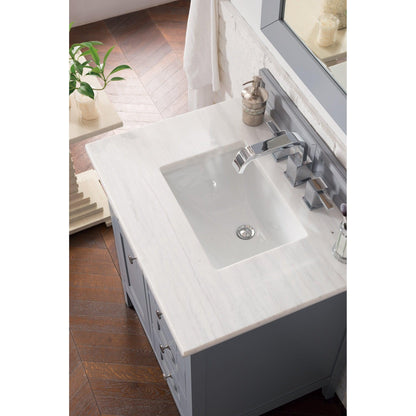 James Martin Vanities Palisades 30" Silver Gray Single Vanity With 3cm Arctic Fall Solid Surface Top