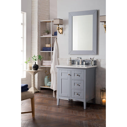 James Martin Vanities Palisades 30" Silver Gray Single Vanity With 3cm Arctic Fall Solid Surface Top