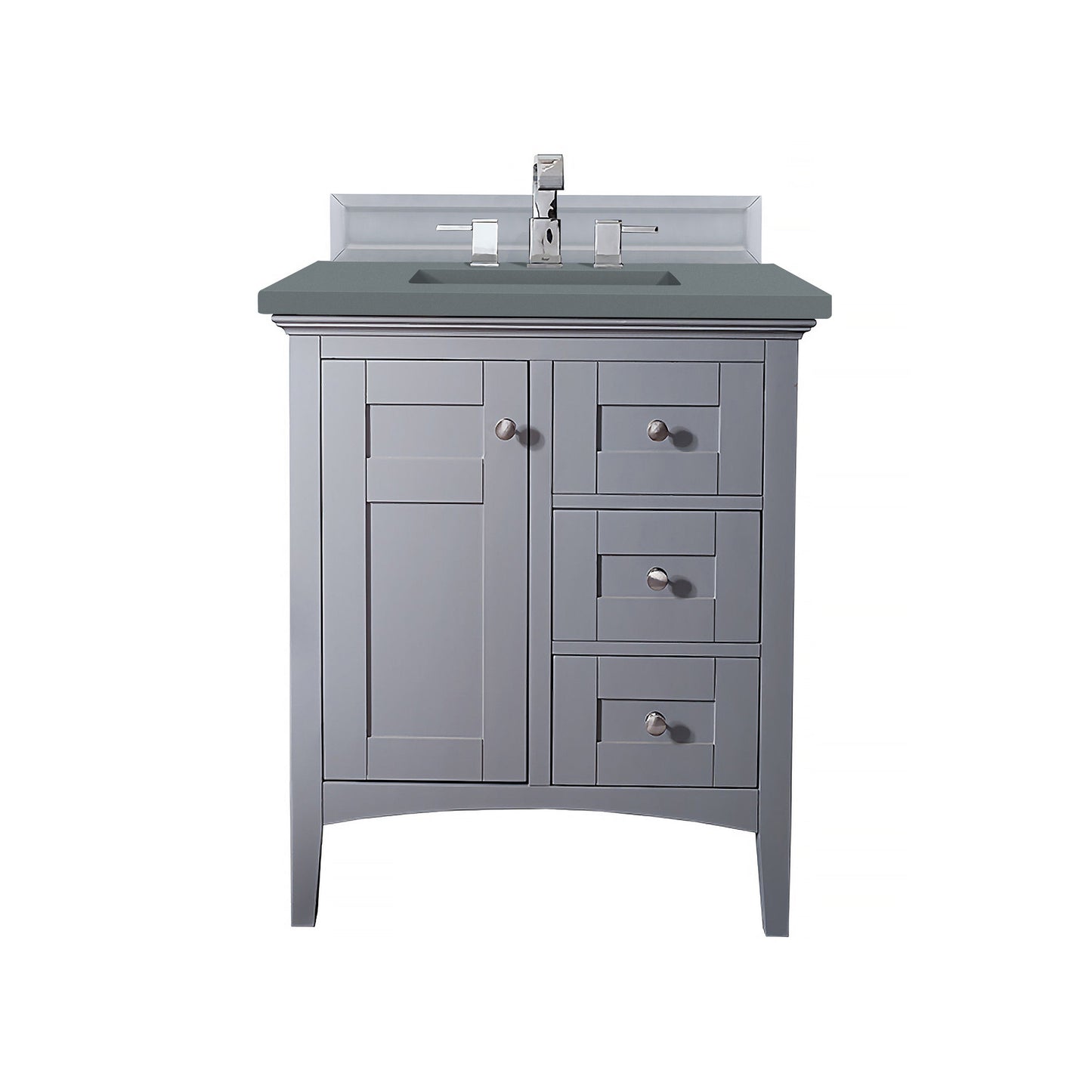 James Martin Vanities Palisades 30" Silver Gray Single Vanity With 3cm Cala Blue Quartz Top