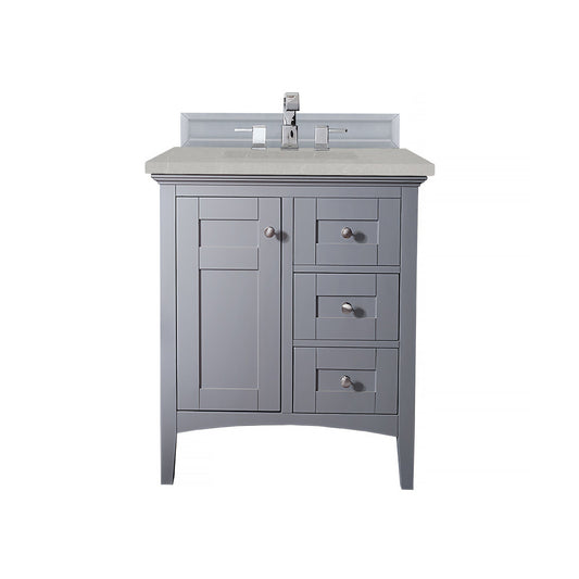 James Martin Vanities Palisades 30" Silver Gray Single Vanity With 3cm Eternal Serena Quartz Top