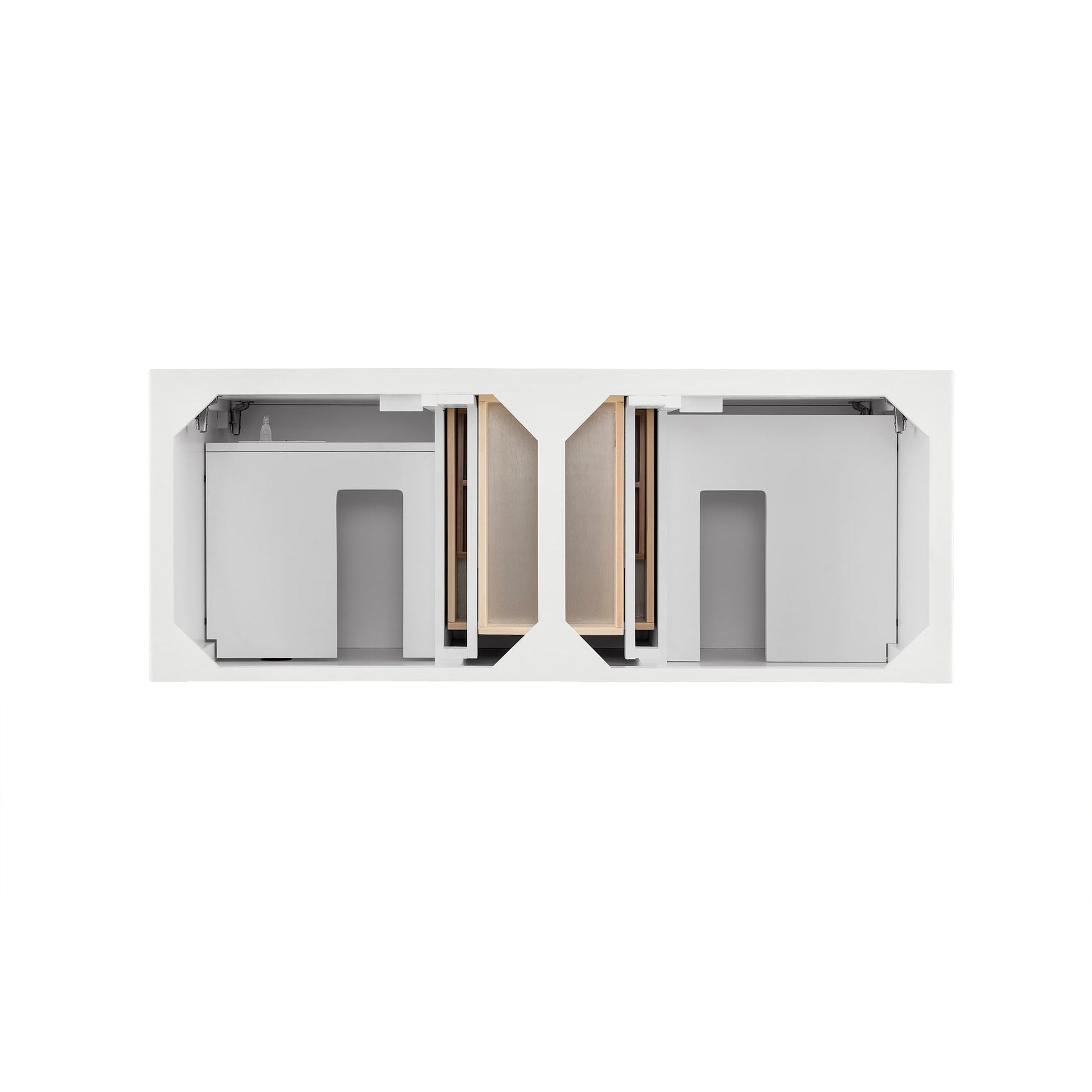 James Martin Vanities Palisades 60" Bright White Double Vanity With 3cm Grey Expo Quartz Top